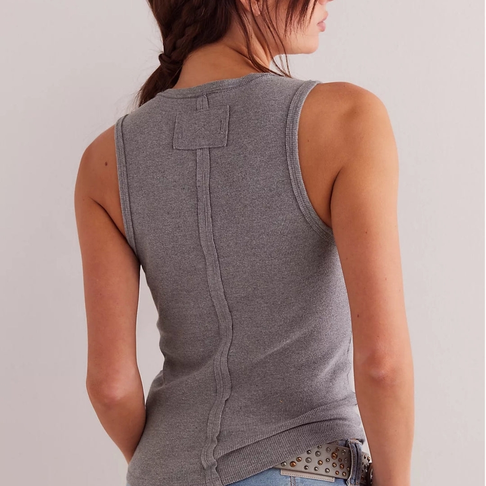 **NWOTS** Free People X We The Free "Neria" Ribbed V Neck Tank Top. Size Small - Picture 2 of 16